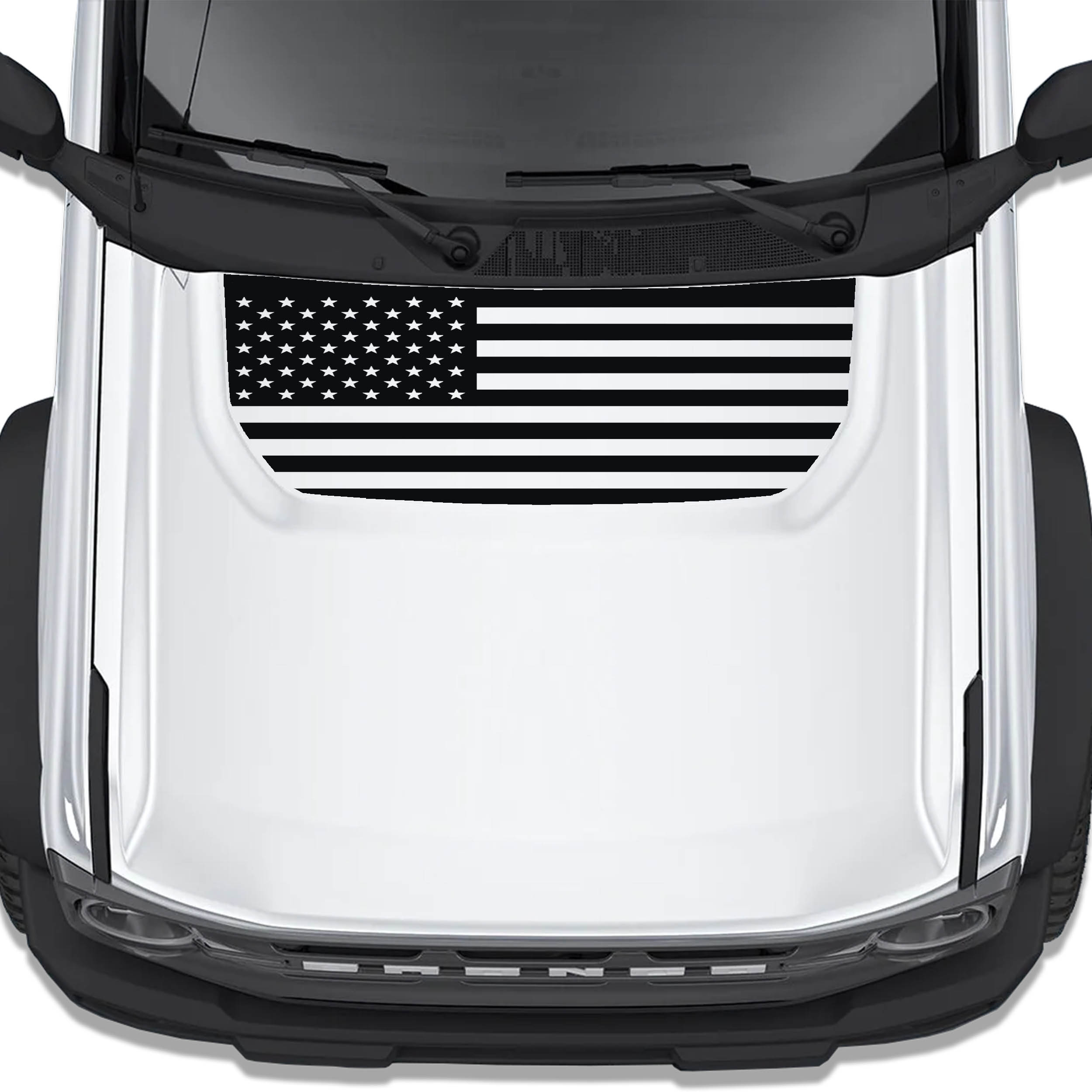 American Flag Blackout Hood | Bronco | Jeep Decal Store