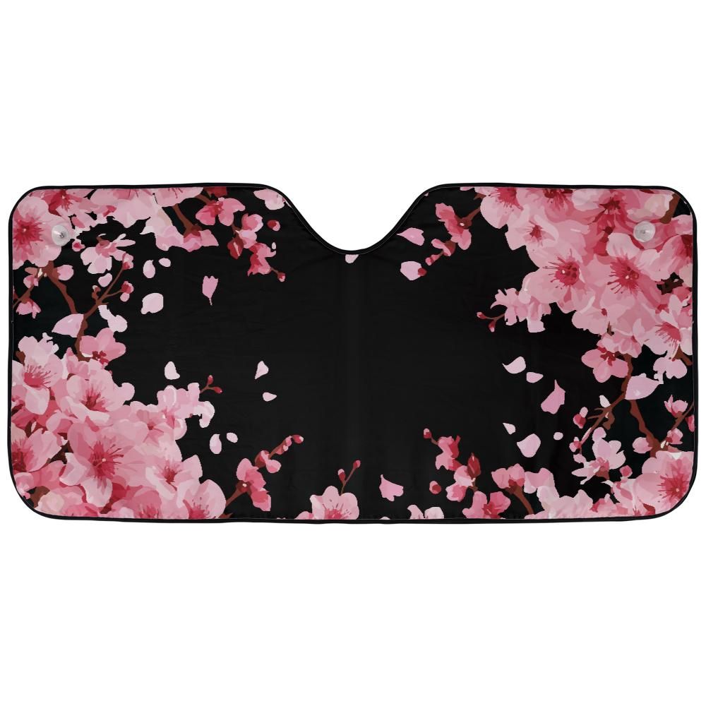 ロールスクリーン 花柄 ピンク系 1640×1150 Japanese Cherry Blossom Windshield Sunshade | Jeep Decal Store
