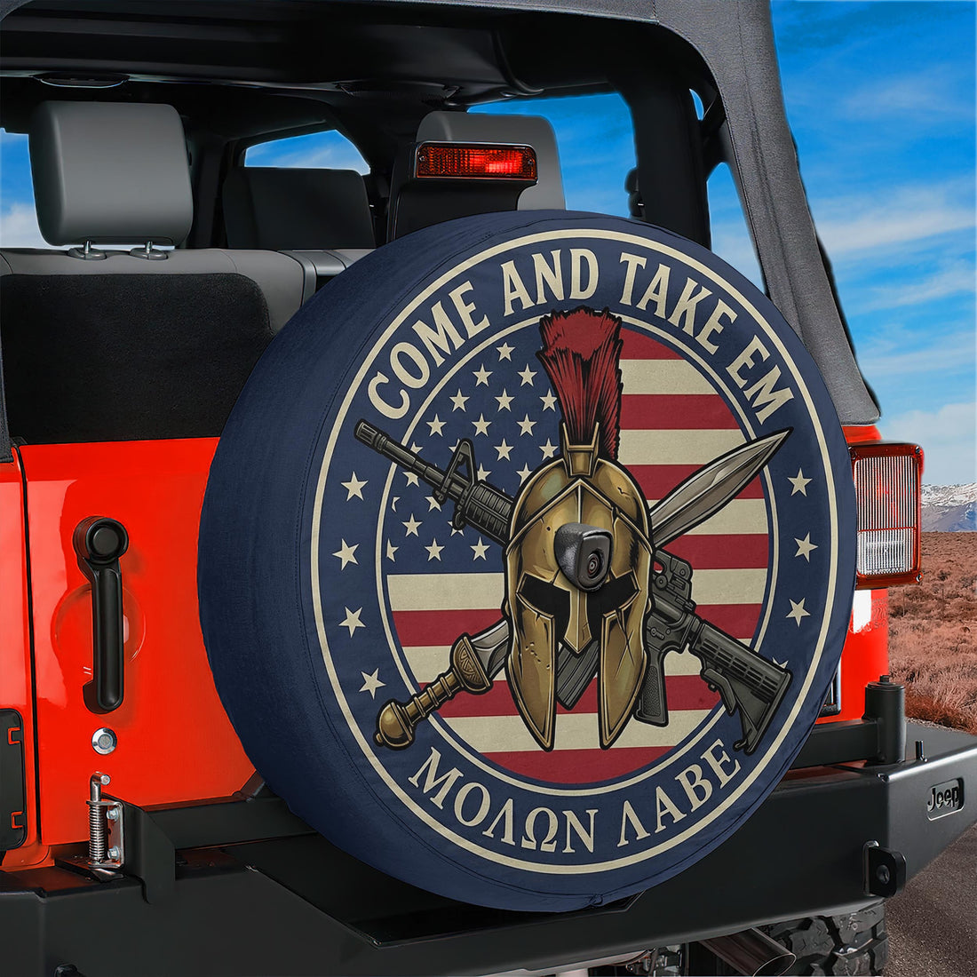 American flag Jeep decal facing forward