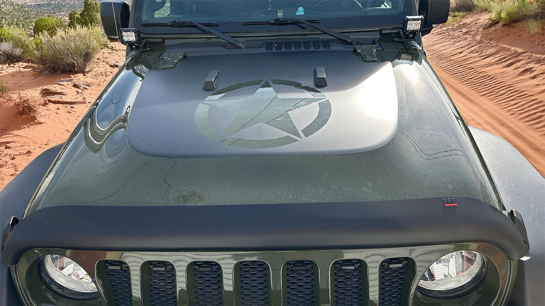 Jeep Gladiator JT with blackout hood decal graphic