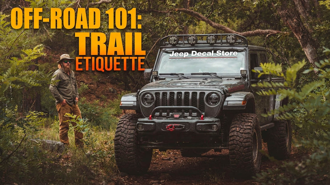 Off-road vehicles sharing a designated trail, illustrating trail etiquette and right-of-way