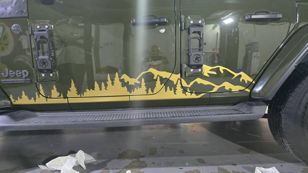 Jeep forest mountain body decal