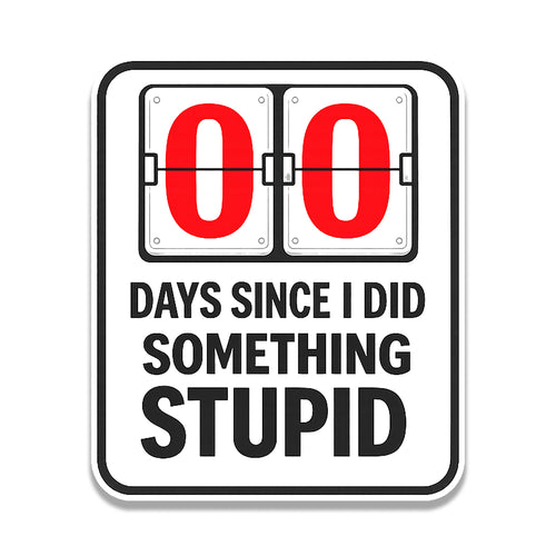 00 Days Since I did Something Stupid Vinyl Sticker