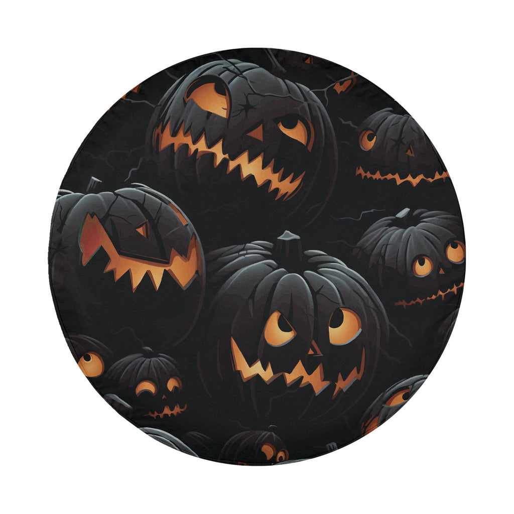 Halloween Shadow Pumpkin Patch spare tire cover product view of dark glowing pumpkin patch