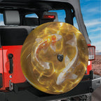 Golden Koi Tranquility design printed spare tire cover with optional backup camera hole by Graffix