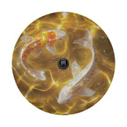 Golden Koi Tranquility design printed spare tire cover with optional backup camera hole by Graffix