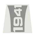 Black 10th Anniversary 1941 blackout hood decal shown with bold cutout numerals graphic