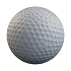 Golf ball spare tire cover side view showing white fabric grommet construction and trim