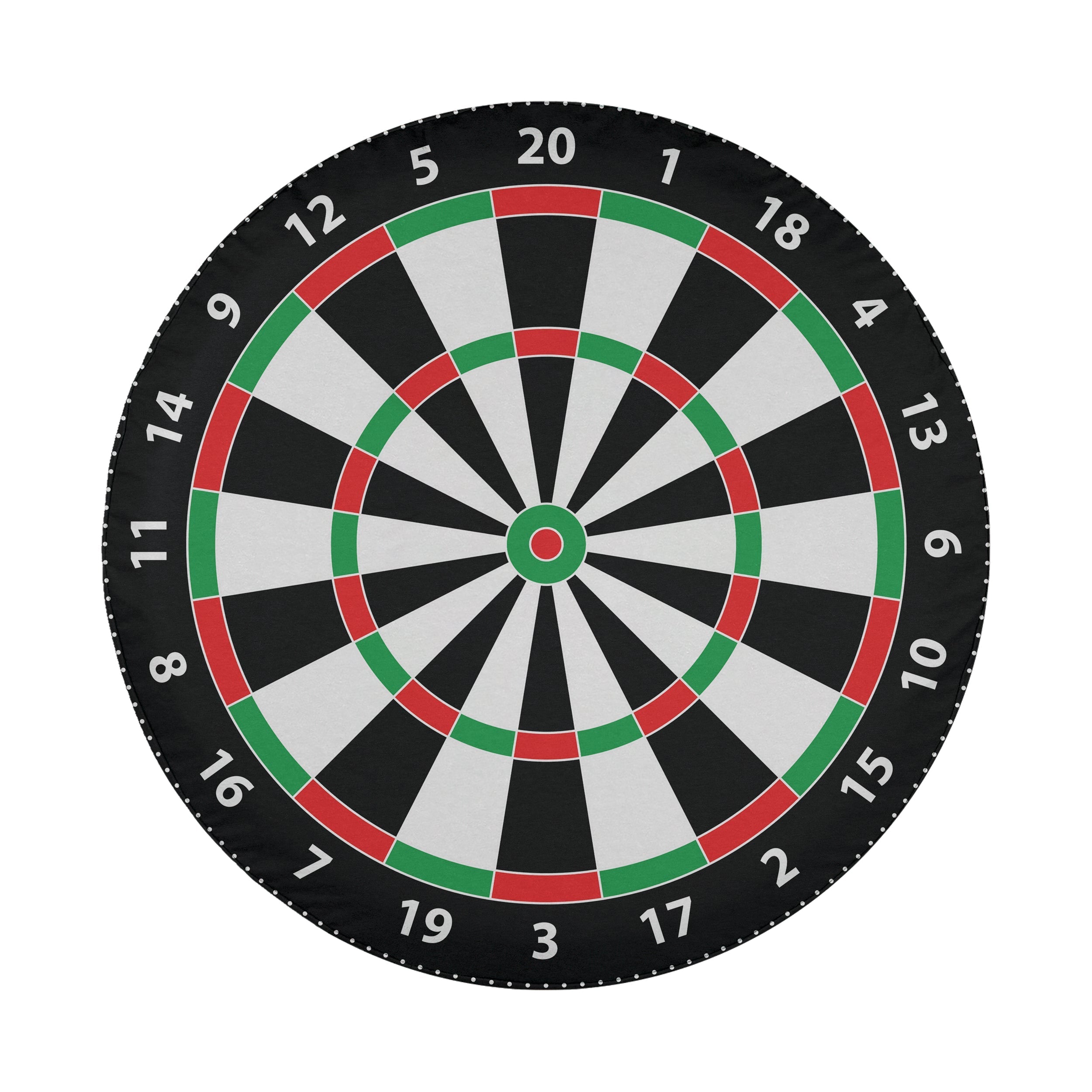 Classic Dartboard tire cover lifestyle photo showing red green segments mounted on Jeep Wrangler