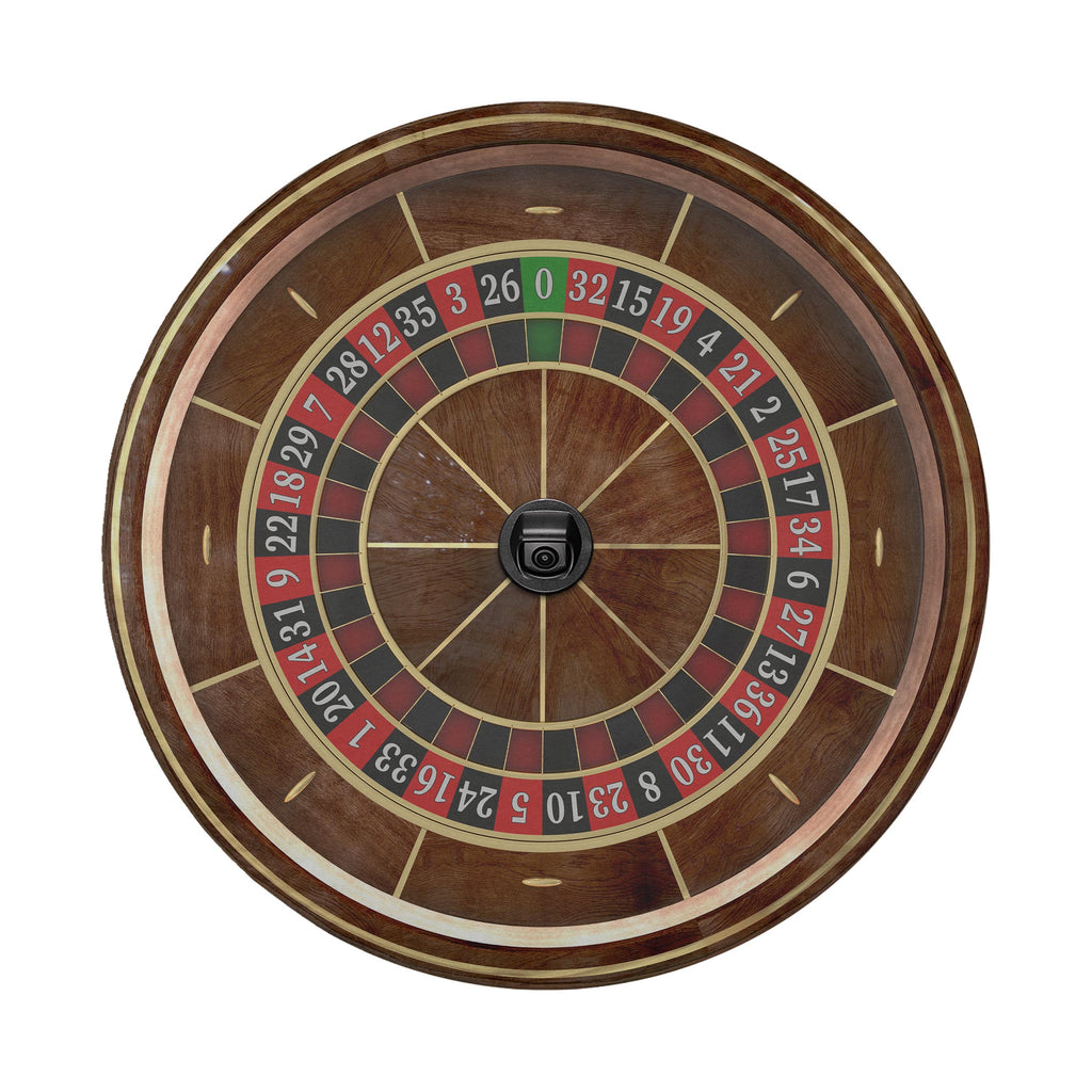 a roulette wheel with numbers and symbols on it, indicating the outcome of a game of roulette.