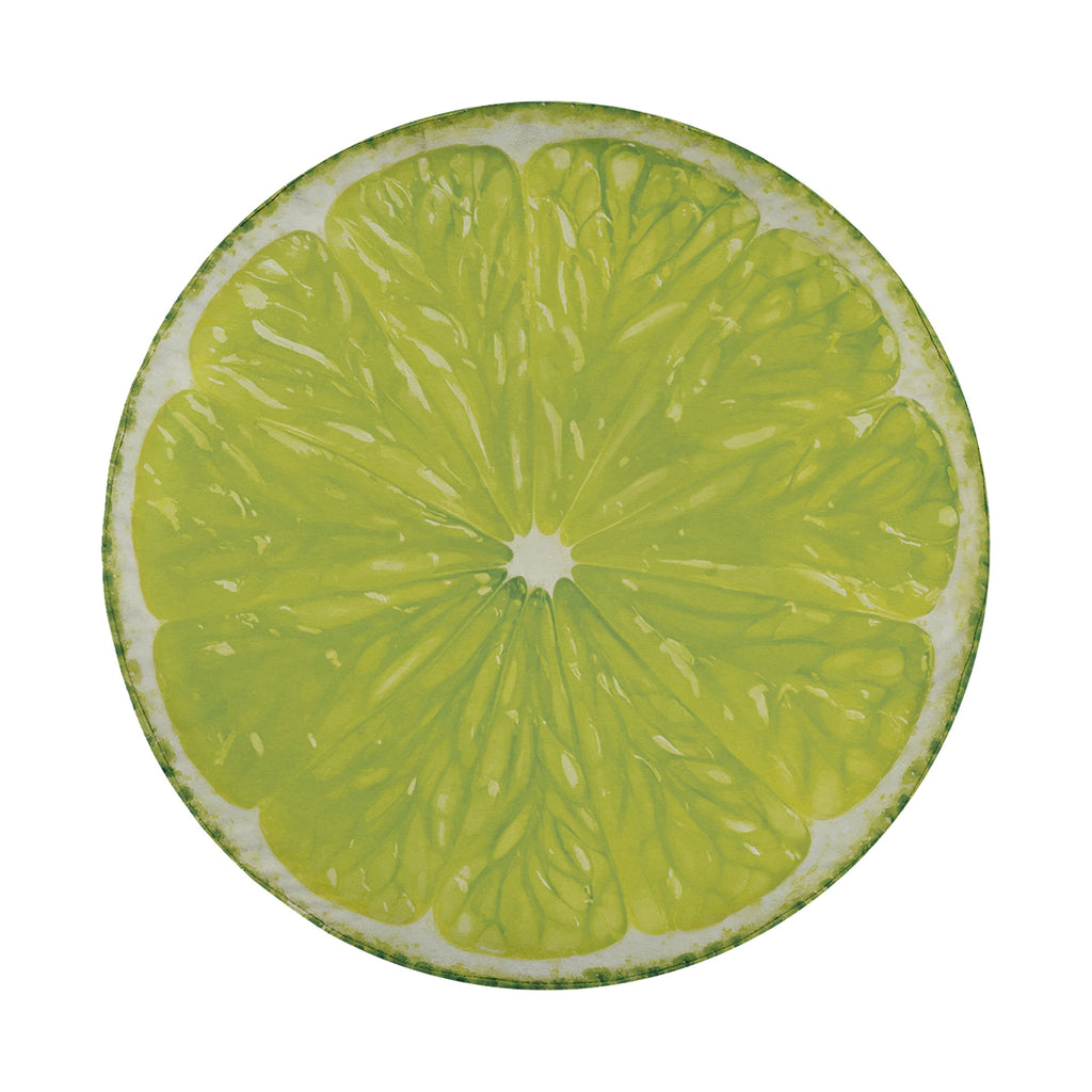 Lime fruit spare tire cover with green citrus slice graphic and zesty sliced lime design