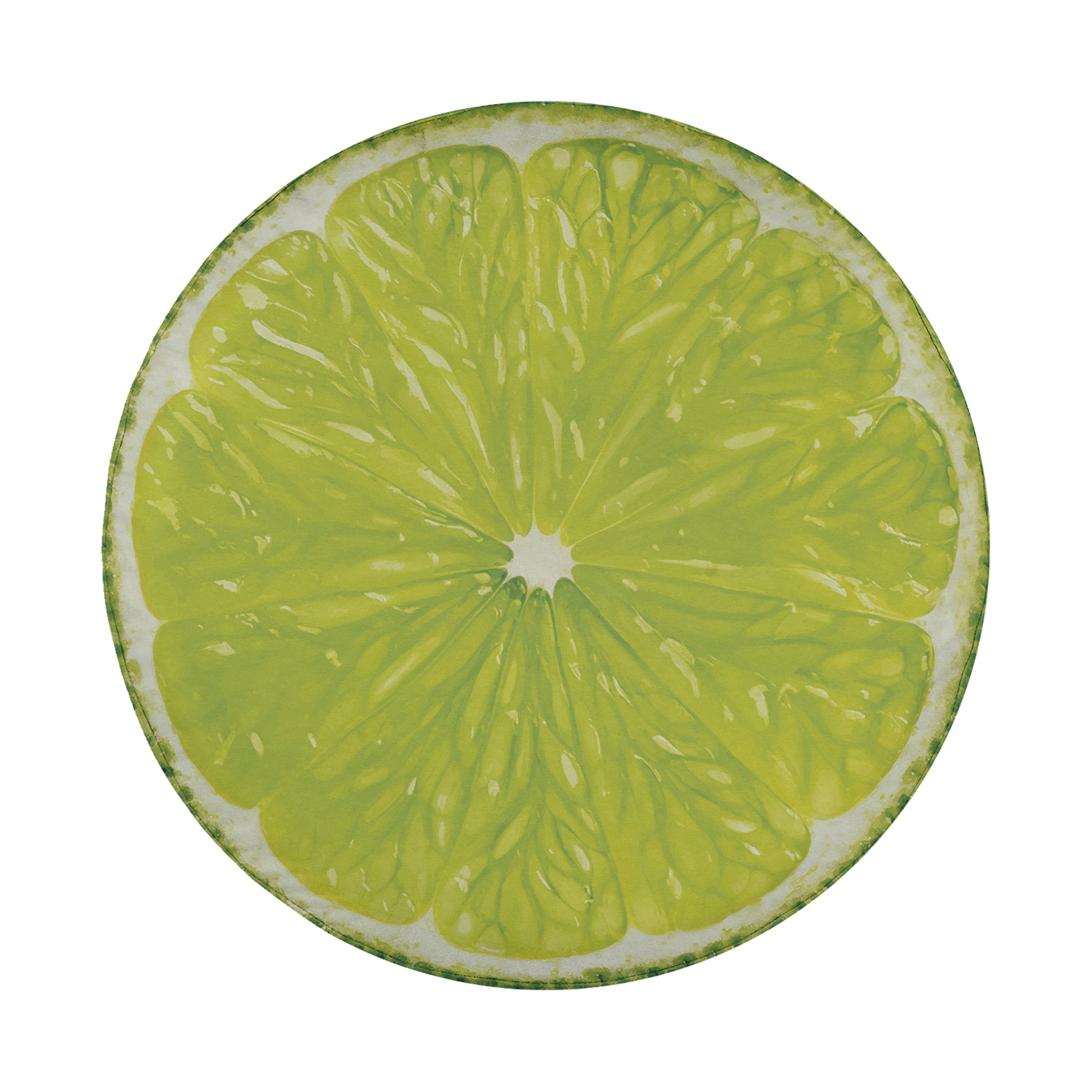 Lime fruit spare tire cover with green citrus slice graphic and zesty sliced lime design
