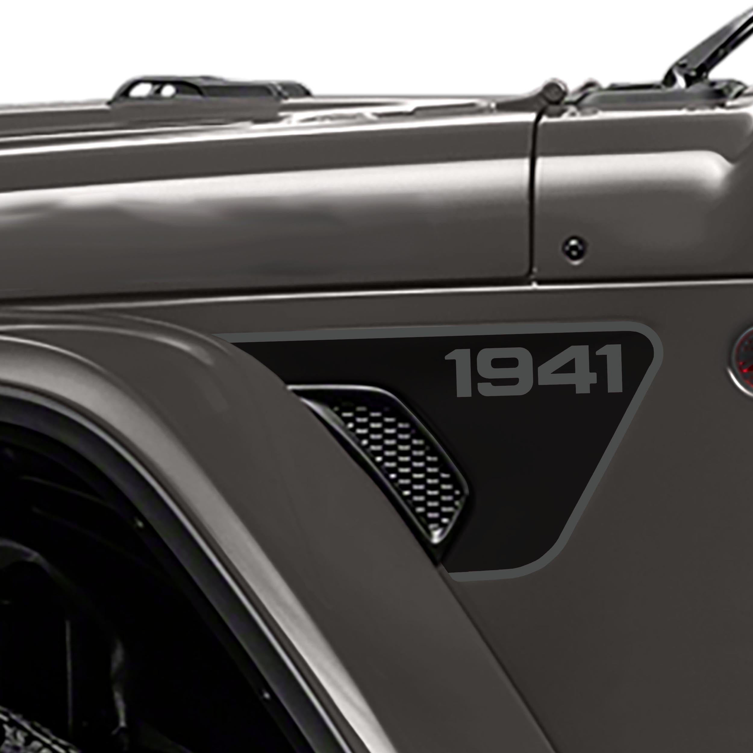 1941 2 Color Blackout Fender Vent Decal Set - Fits Wrangler JL/JLU & Gladiator JT