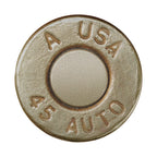 a close-up view of a metal object with embossed text and numbers.