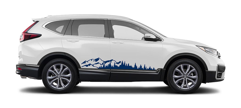 Mountain Forest 2Pcs Side Panel Vinyl Decal Fits Honda CRV 2017 - 2022