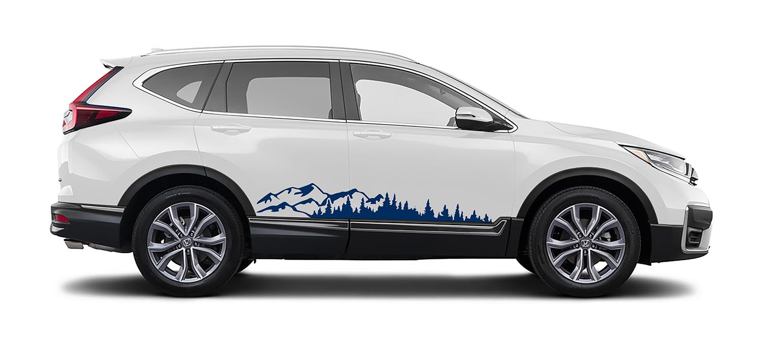Mountain Forest 2Pcs Side Panel Vinyl Decal Fits Honda CRV 2017 - 2022
