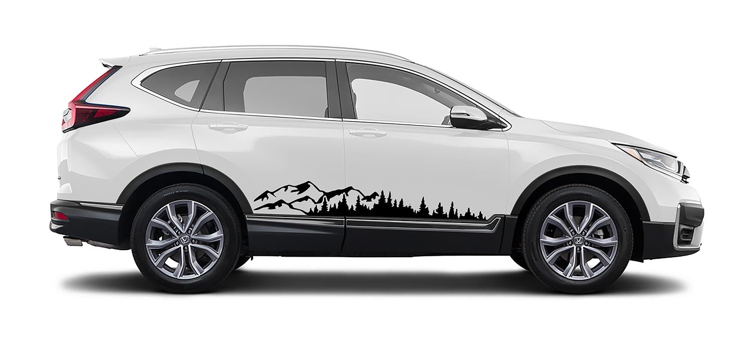 Mountain Forest 2Pcs Side Panel Vinyl Decal Fits Honda CRV 2017 - 2022