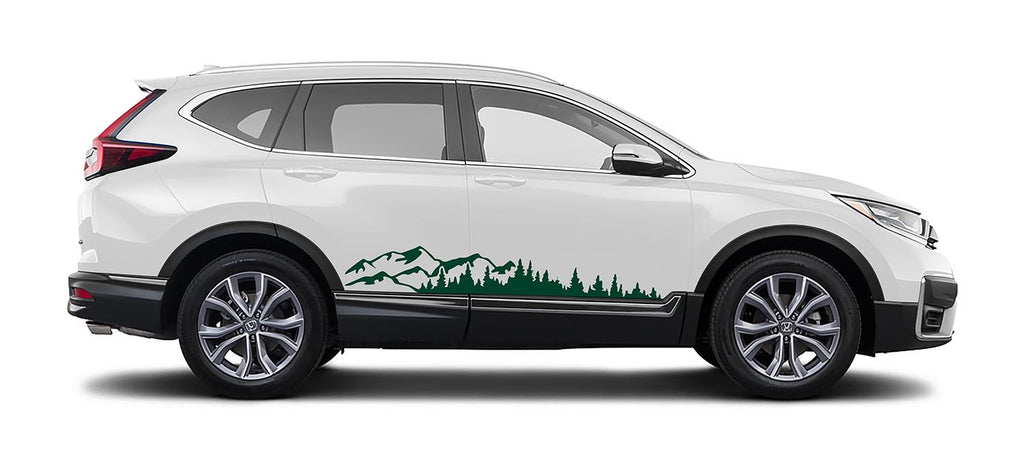 Mountain Forest 2Pcs Side Panel Vinyl Decal Fits Honda CRV 2017 - 2022