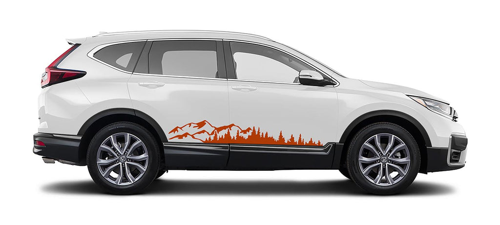 Mountain Forest 2Pcs Side Panel Vinyl Decal Fits Honda CRV 2017 - 2022