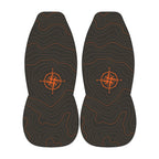 Topographic map front car seat covers with contour line pattern shown on universal bucket seats