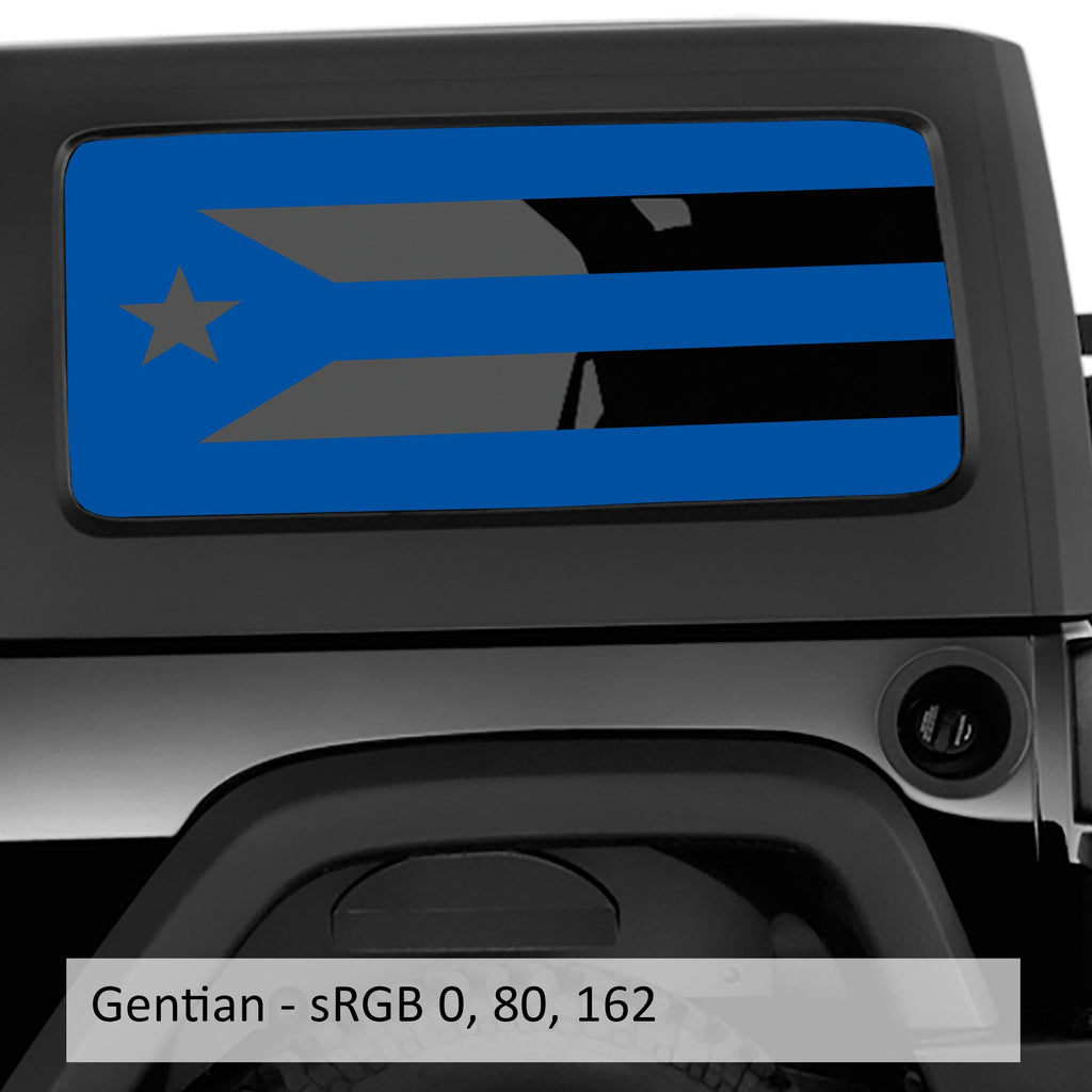 Green Puerto Rico flag JK hardtop side window vinyl decal set for 2007-2017 Wrangler