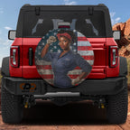 Sisterhood of Steel armored warrior women spare tire cover printed design
