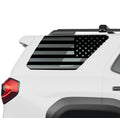 American flag rear quarter window vinyl decal in black on a 2025 Toyota 4Runner