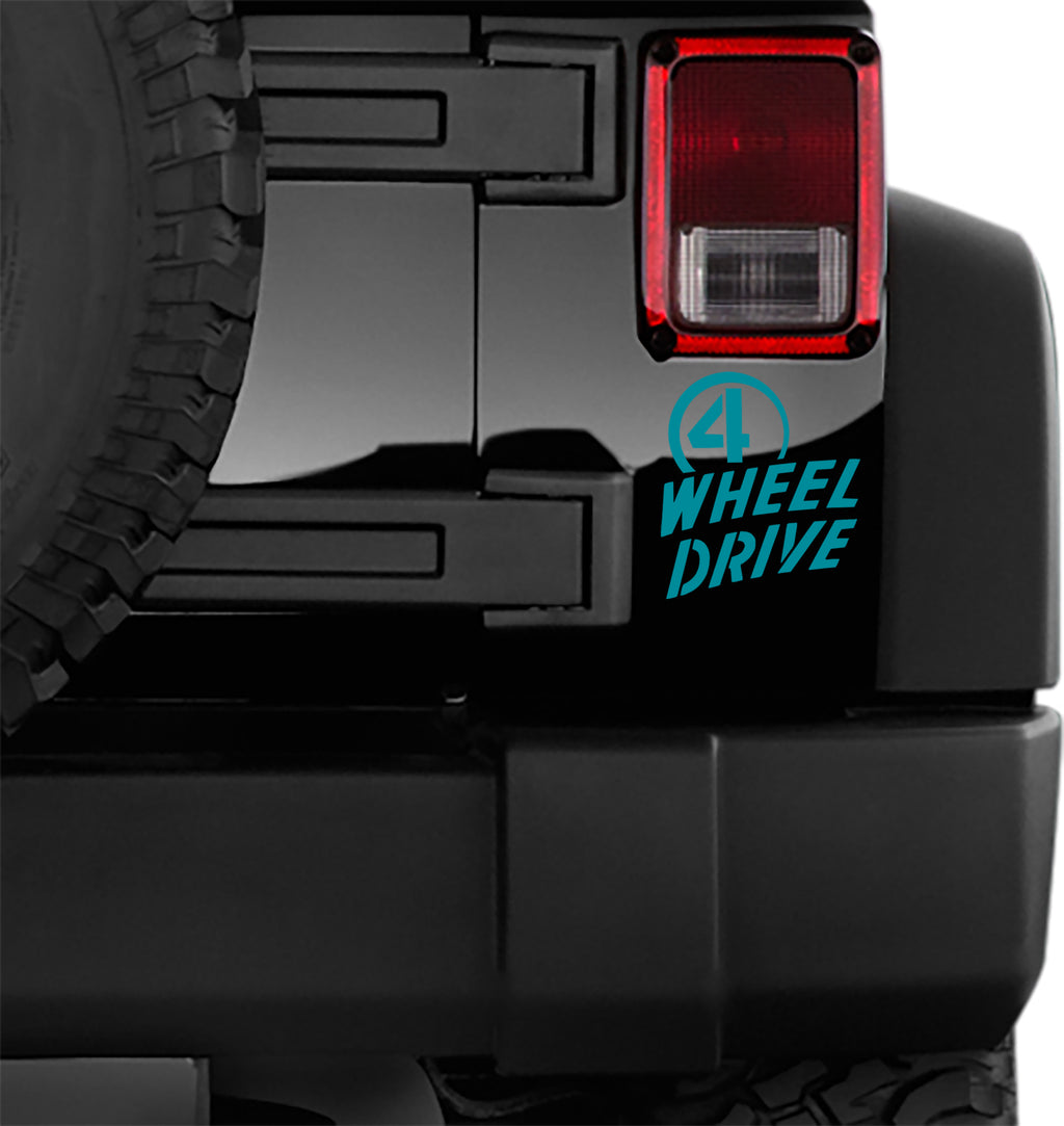 Jeep Wrangler Willys 4 Wheel Drive Logo Vinyl Decal