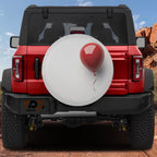 Floating Red Balloon design printed spare tire cover with optional backup camera hole by Graffix
