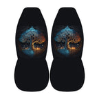 Norse Yggdrasil tree of life front car seat covers with mythology pattern on universal bucket seats