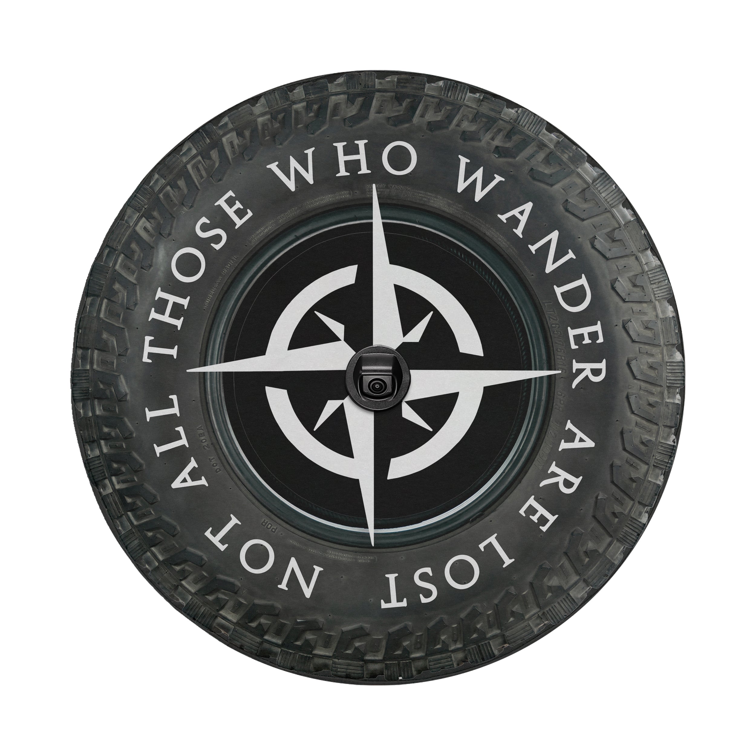 All-Terrain Wanderer spare tire cover fabric and grommet closeup detail
