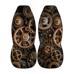 a complex arrangement of gears and cogs, creating a visually striking and intricate design.