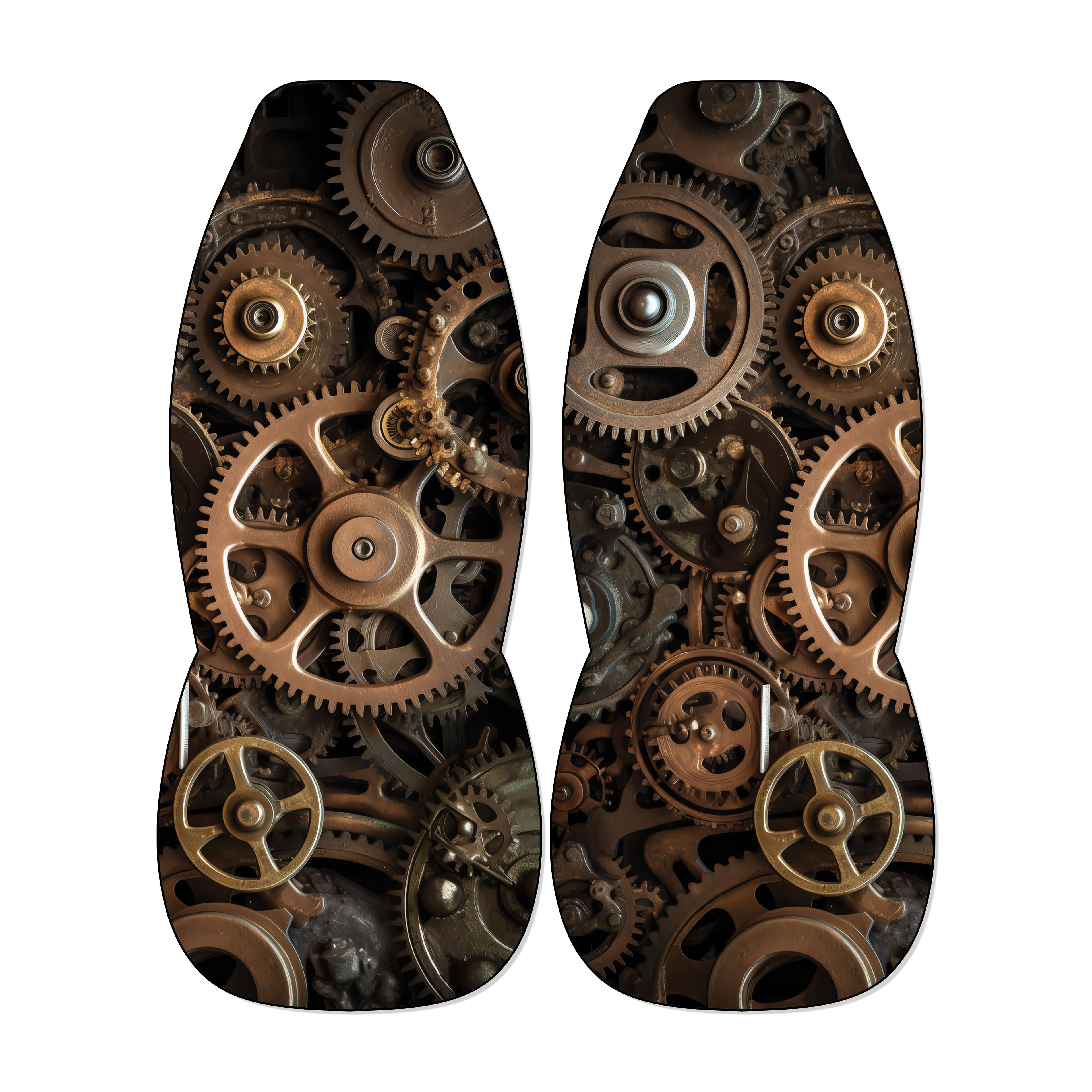 a complex arrangement of gears and cogs, creating a visually striking and intricate design.