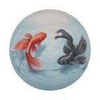 Yin-Yang Koi Fish Harmony design printed spare tire cover with optional backup camera hole by Graffix