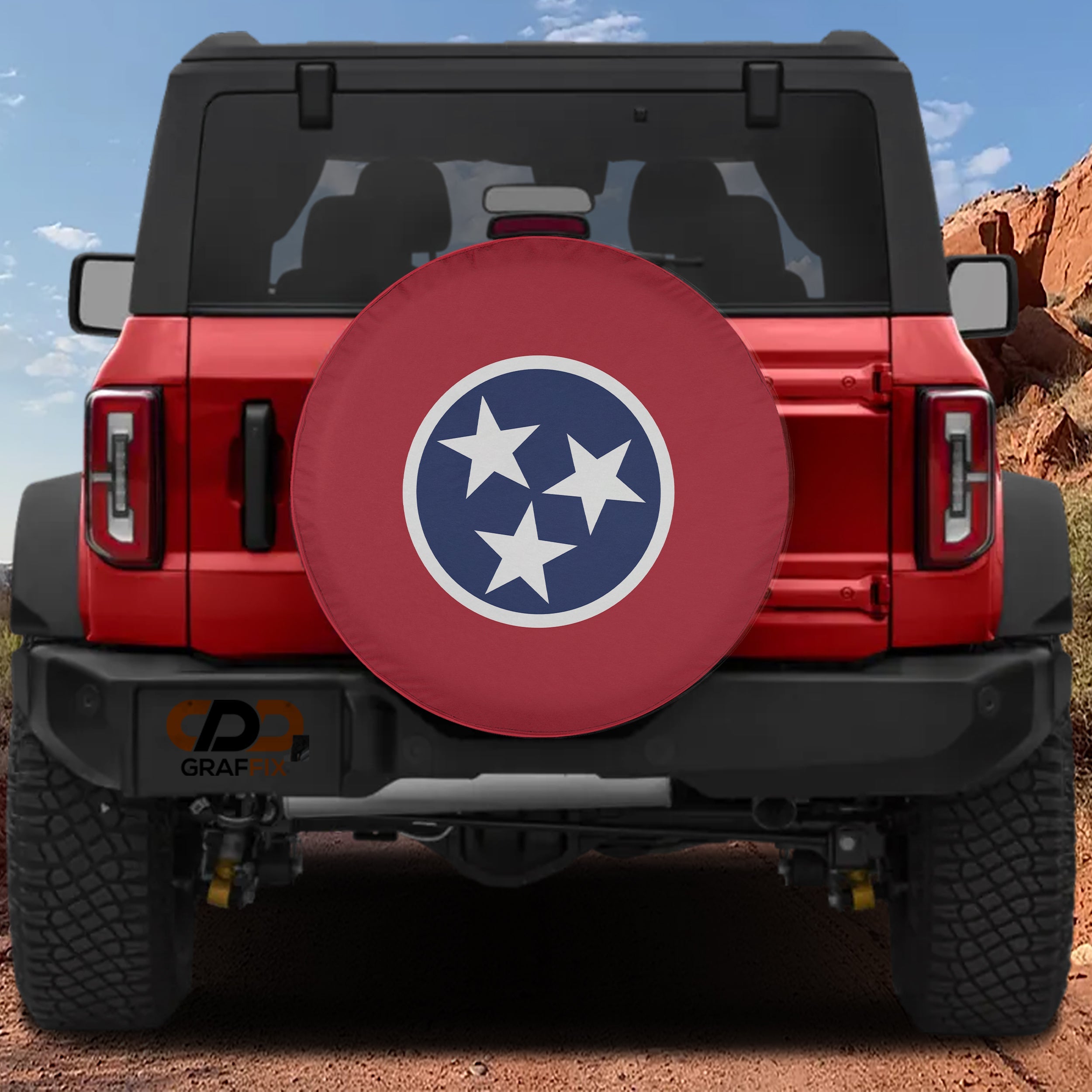オガサカ　SP−10 ディアミール　フリーライド マジックマウンテン　シール Tennessee Flag Spare Tire Cover | CDD Graffix | Jeep Decal Store