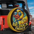 Big Duck Energy Rubber Duck design printed spare tire cover with optional backup camera hole by Graffix