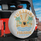 Sunshine Paradise design printed spare tire cover with optional backup camera hole by Graffix