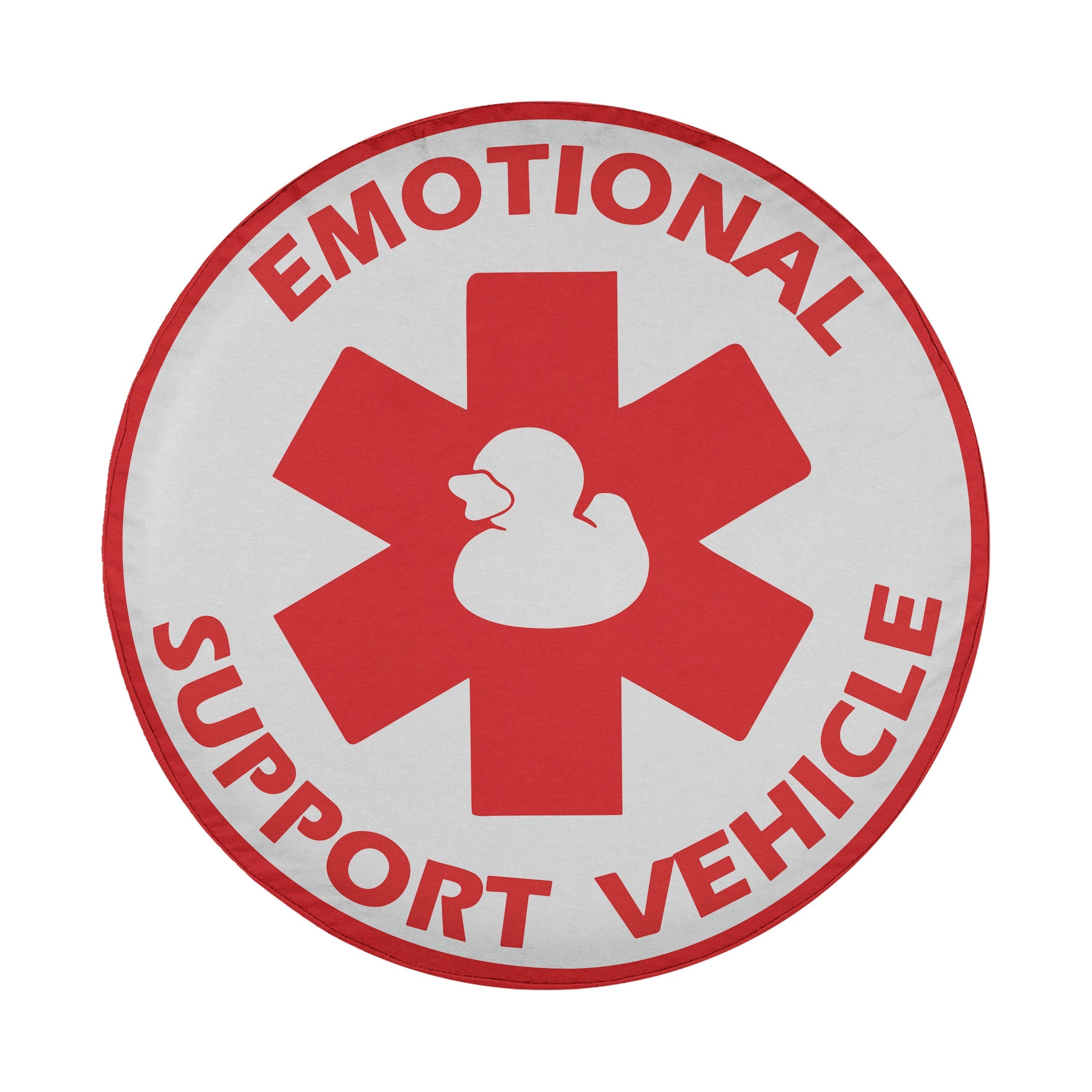 Emotional Support Vehicle duck graphic tire cover installed on black Jeep Wrangler with rear camera hole