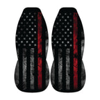 two black and red striped objects with a distressed appearance, resembling a flag or a piece of artwork.