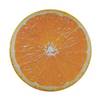 Orange fruit spare tire cover with vibrant citrus slice graphic and bright orange peel design