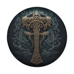 a large, ornate, and intricate design with a lot of detail and patterns, including a cross-like symbol at the center.