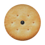 Buttery round cracker stack spare tire cover fabric and grommet closeup detail