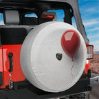 Floating Red Balloon design printed spare tire cover with optional backup camera hole by Graffix