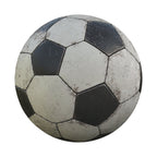 Soccer ball spare tire cover side view showing fabric grommet construction and trim