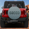 Sewer manhole cover spare tire cover with cast iron grate printed design