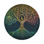 Celtic dawn tree of life spare tire cover installed on a black Jeep Wrangler with the GRAFFIX bumper sticker