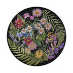 Faux embroidery wildflowers spare tire cover flat-lay floral artwork product view