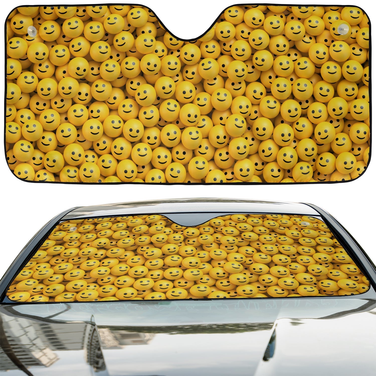 Happyellow✩.*˚ Happy Smiley Faces Windshield Sunshade | JDS