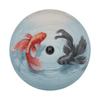 Yin-Yang Koi Fish Harmony design printed spare tire cover with optional backup camera hole by Graffix