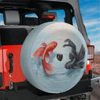 Yin-Yang Koi Fish Harmony design printed spare tire cover with optional backup camera hole by Graffix